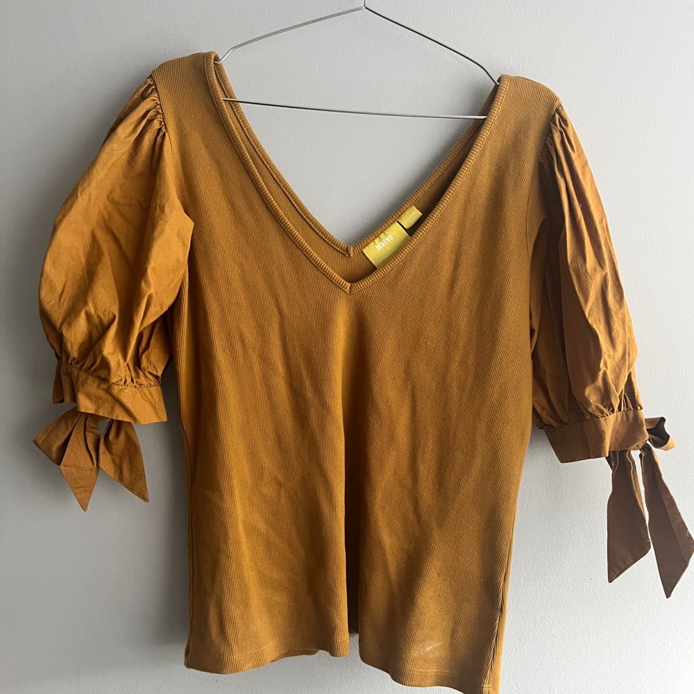Madewell Mustard Puff Sleeve Blouse